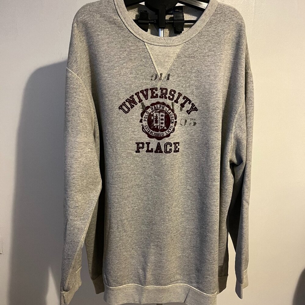 Ralph Lauren Polo Big Men's University Place Logo Sweatshirt Gray Size 4XLT